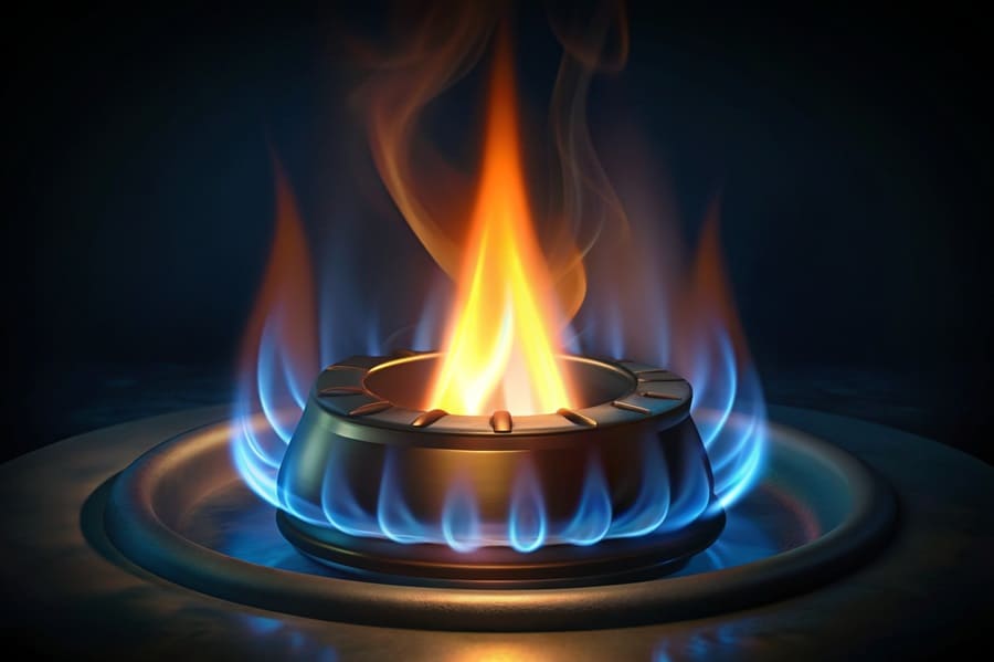 Следите за цветом газового пламени!